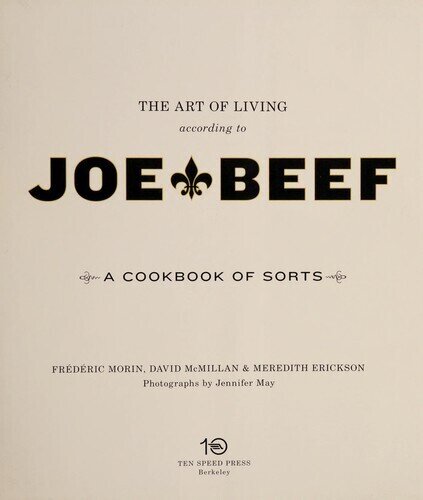 The Art of Living According to Joe Beef cover